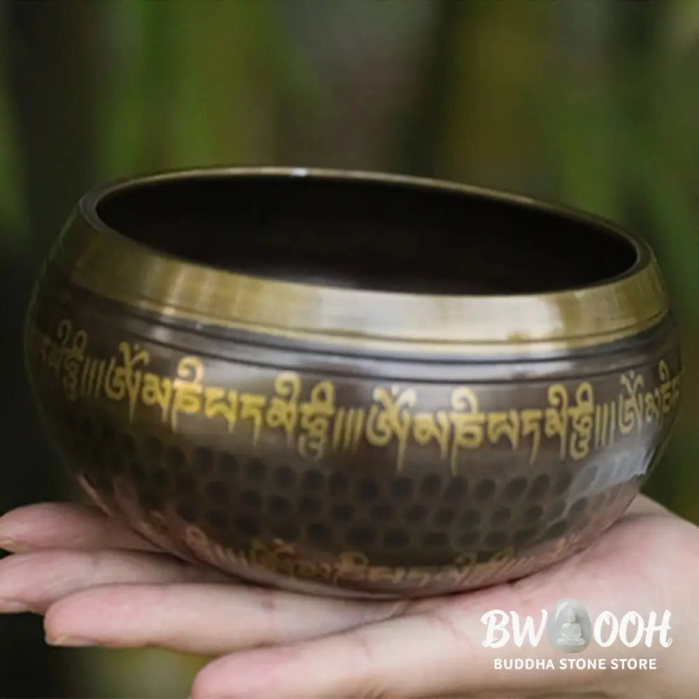 BWOOOH Tibetan singing bowl for meditation - Handcrafted Singing Bowl Scrip