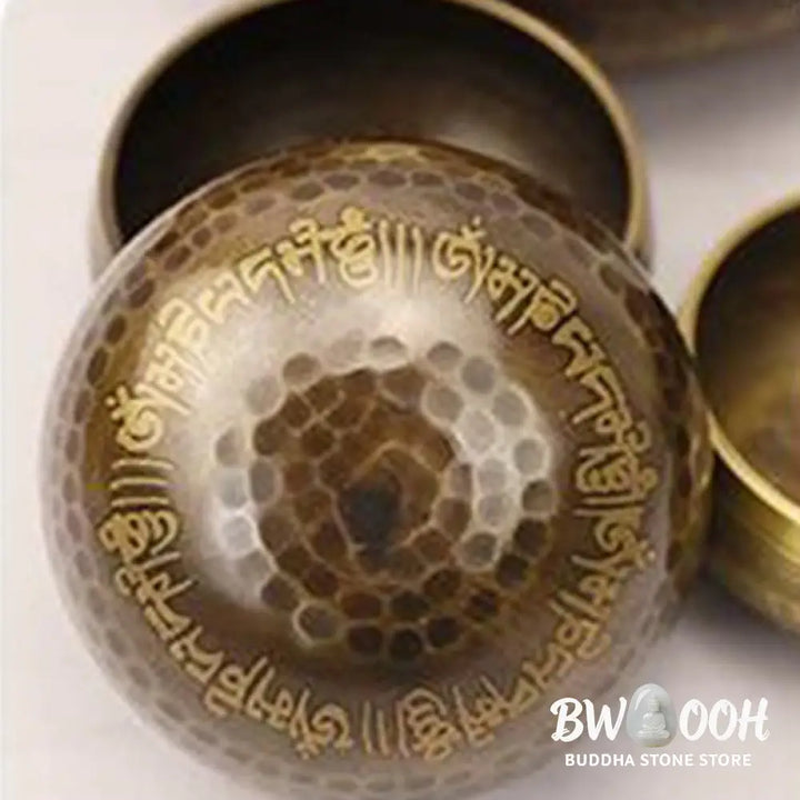 BWOOOH Tibetan singing bowl for meditation - Handcrafted Singing Bowl Scrip