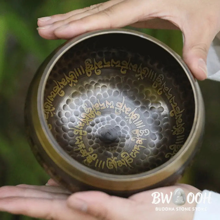 BWOOOH Tibetan singing bowl for meditation - Handcrafted Singing Bowl Scrip