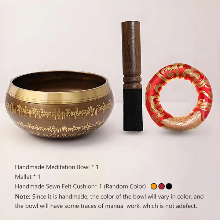 BWOOOH Tibetan singing bowl for meditation - Handcrafted Singing Bowl Scrip