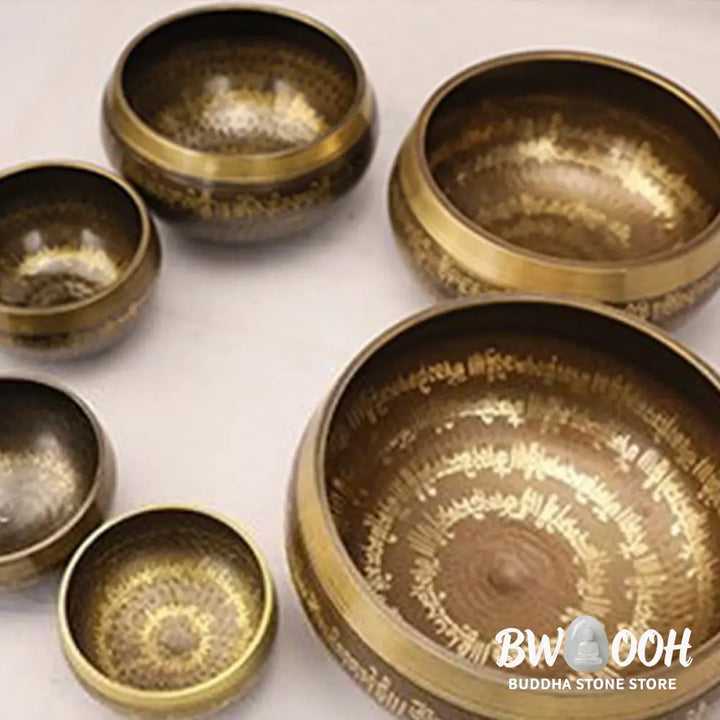 BWOOOH Tibetan singing bowl for meditation - Handcrafted Singing Bowl Scrip