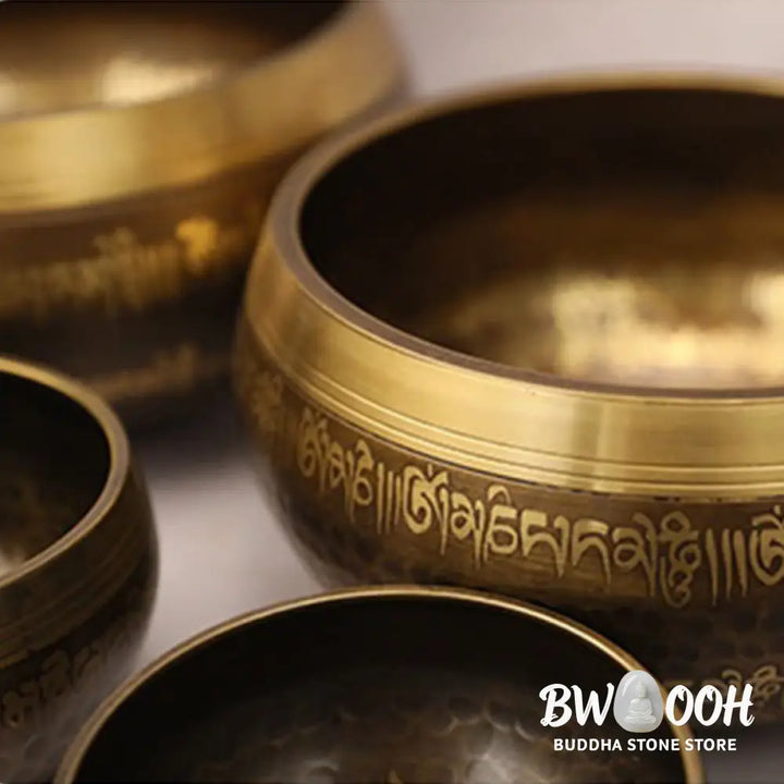 BWOOOH Tibetan singing bowl for meditation - Handcrafted Singing Bowl Scrip