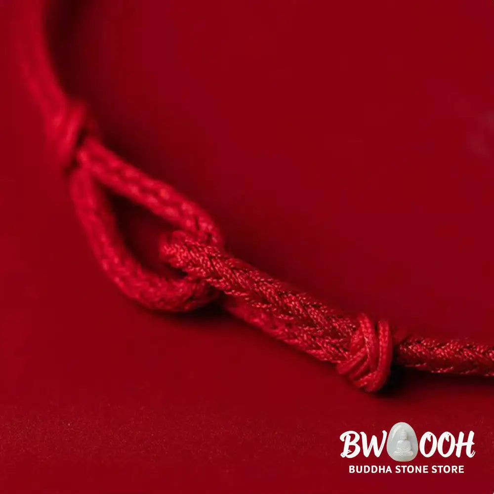 Buddha Stones Handmade 925 Sterling Silver Bamboo Design Red String Luck Braided Bracelet - BWOOOH - Bracelet
