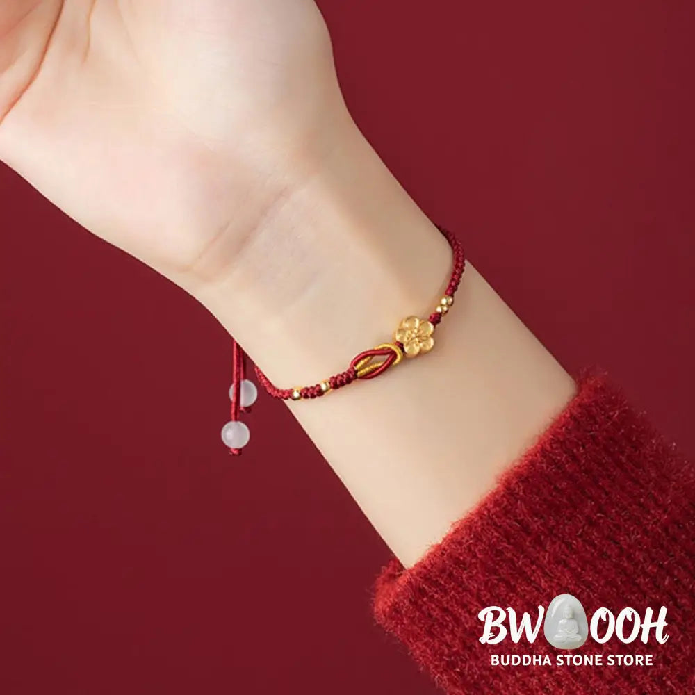 BWOOOH Handmade 925 Sterling Silver Cherry Blossoms Sakura Chalcedony Luck Bracelet | spiritual healing bracelet