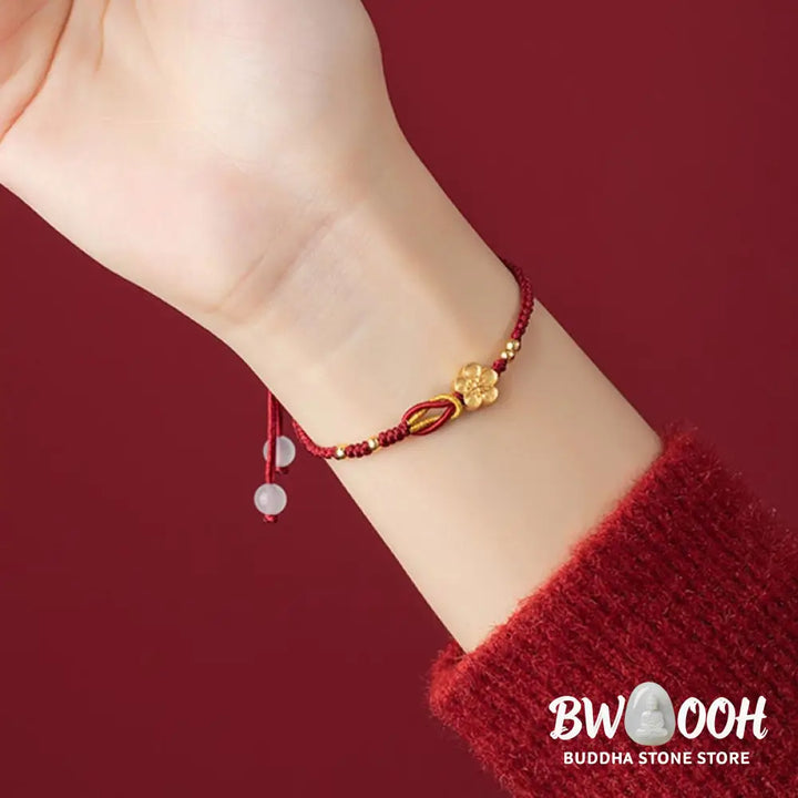BWOOOH Handmade 925 Sterling Silver Cherry Blossoms Sakura Chalcedony Luck Bracelet | spiritual healing bracelet