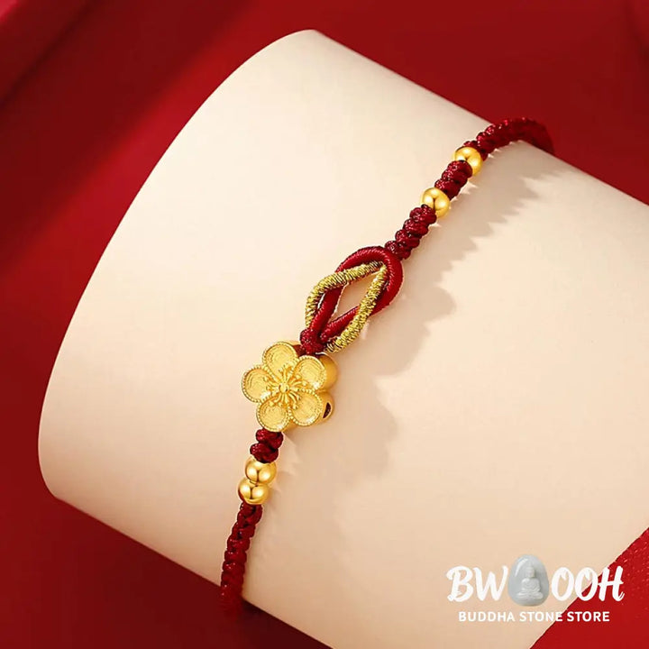 BWOOOH Handmade 925 Sterling Silver Cherry Blossoms Sakura Chalcedony Luck Bracelet | spiritual healing bracelet
