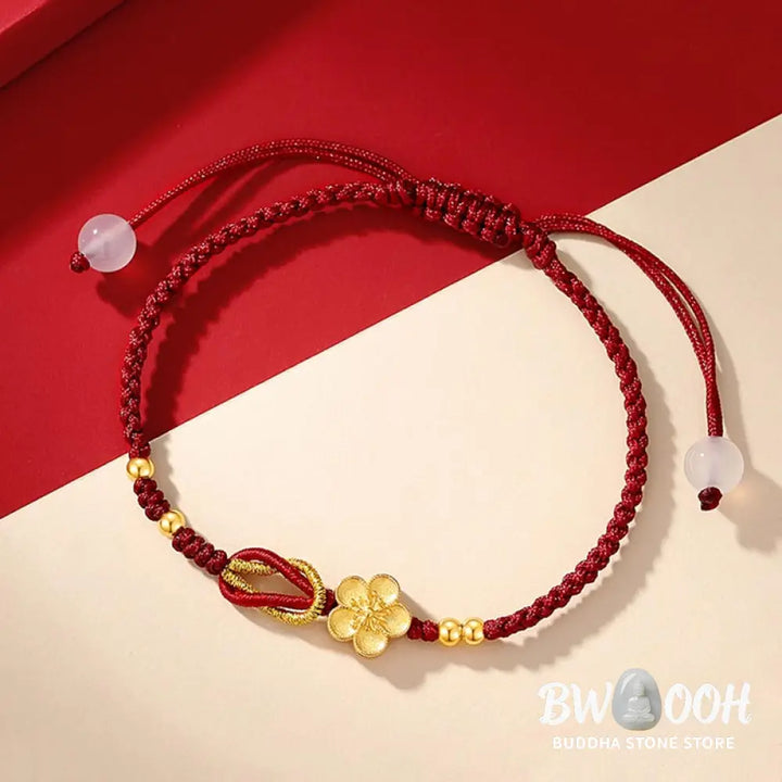 BWOOOH Handmade 925 Sterling Silver Cherry Blossoms Sakura Chalcedony Luck Bracelet | spiritual healing bracelet
