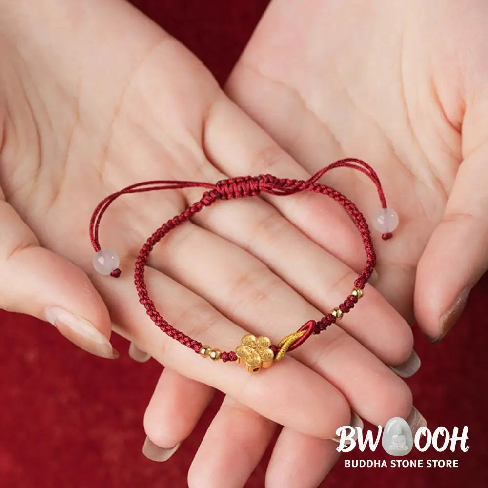 BWOOOH Handmade 925 Sterling Silver Cherry Blossoms Sakura Chalcedony Luck Bracelet | spiritual healing bracelet