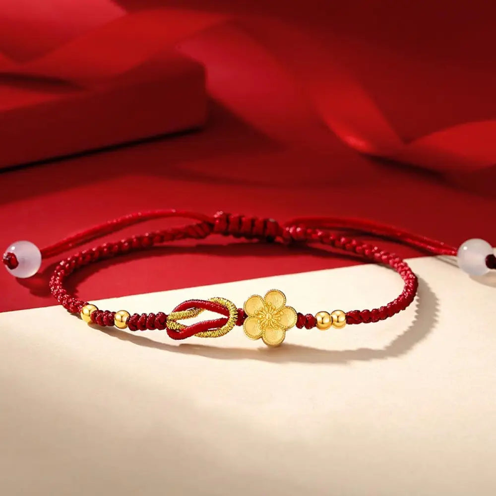 BWOOOH Handmade 925 Sterling Silver Cherry Blossoms Sakura Chalcedony Luck Bracelet | spiritual healing bracelet