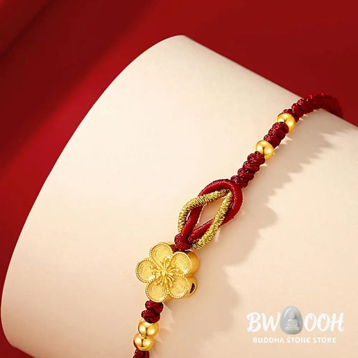 BWOOOH Handmade 925 Sterling Silver Cherry Blossoms Sakura Chalcedony Luck Bracelet | spiritual healing bracelet