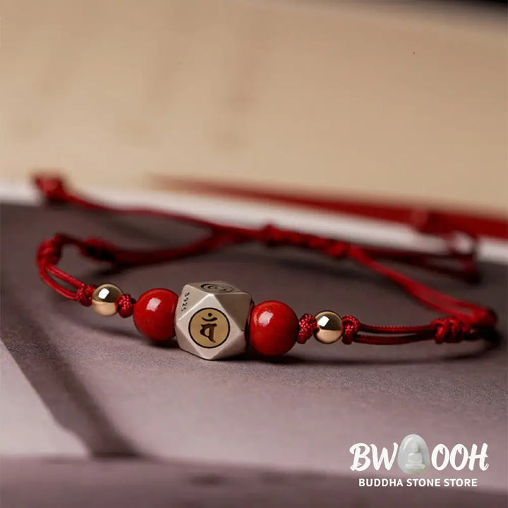 Buddha Stones Handmade 925 Sterling Silver Chinese Zodiac Natal Buddha Cinnabar Calm Braided Bracelet - BWOOOH
