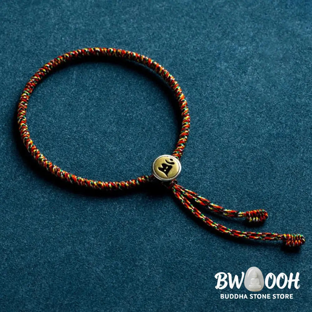 Buddha Stones Handmade 925 Sterling Silver Chinese Zodiac Natal Buddha Protection Colorful Rope Bracelet - BWOOOH