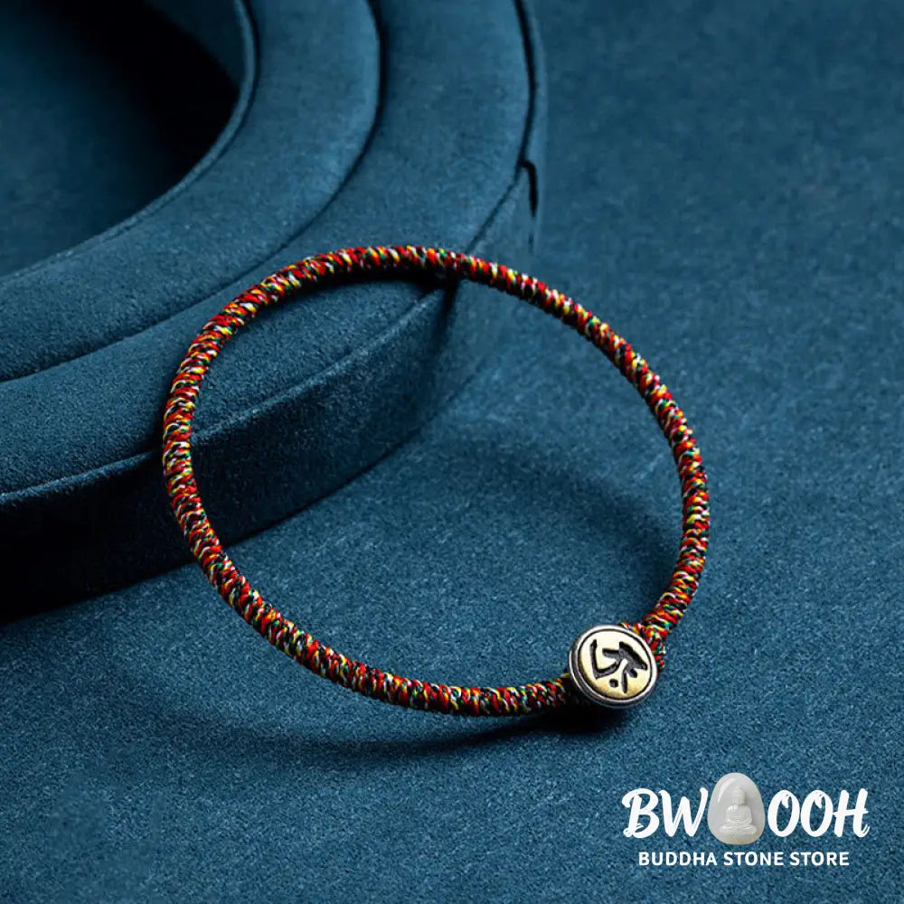 Buddha Stones Handmade 925 Sterling Silver Chinese Zodiac Natal Buddha Protection Colorful Rope Bracelet - BWOOOH