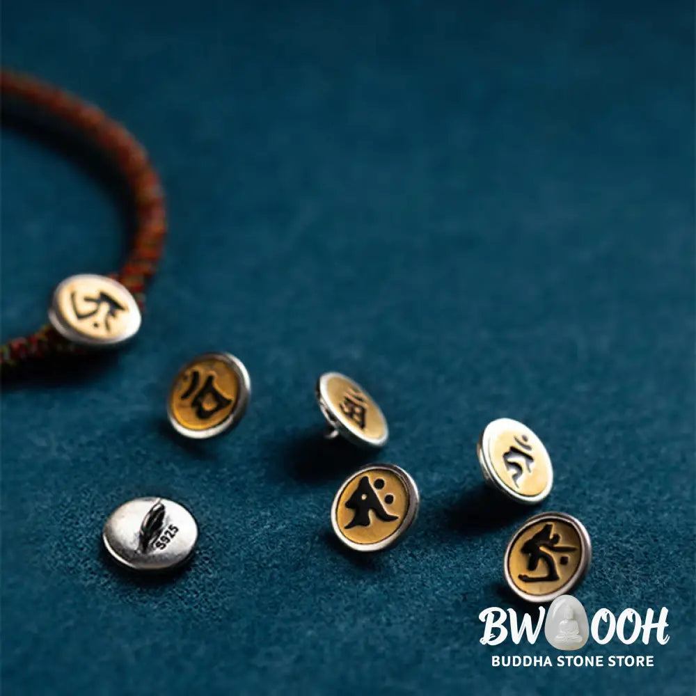 Buddha Stones Handmade 925 Sterling Silver Chinese Zodiac Natal Buddha Protection Colorful Rope Bracelet - BWOOOH