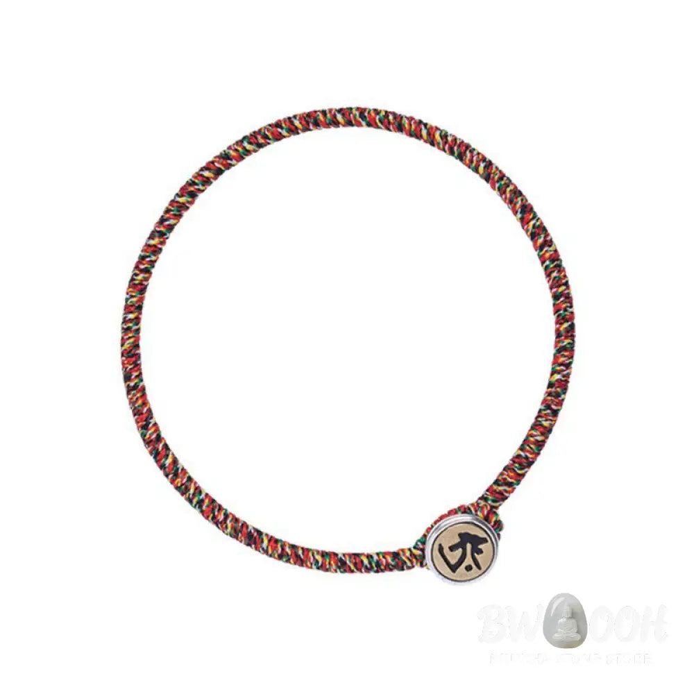 Buddha Stones Handmade 925 Sterling Silver Chinese Zodiac Natal Buddha Protection Colorful Rope Bracelet - BWOOOH