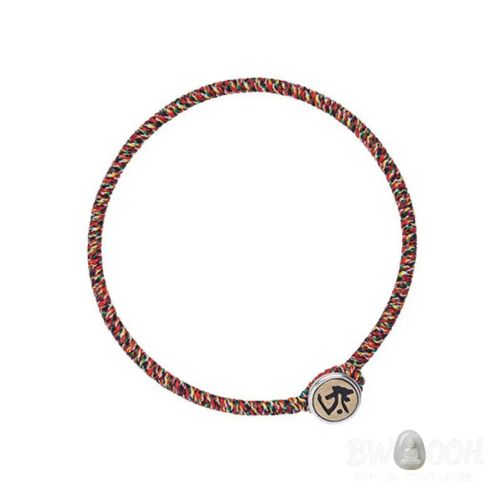 Buddha Stones Handmade 925 Sterling Silver Chinese Zodiac Natal Buddha Protection Colorful Rope Bracelet - BWOOOH