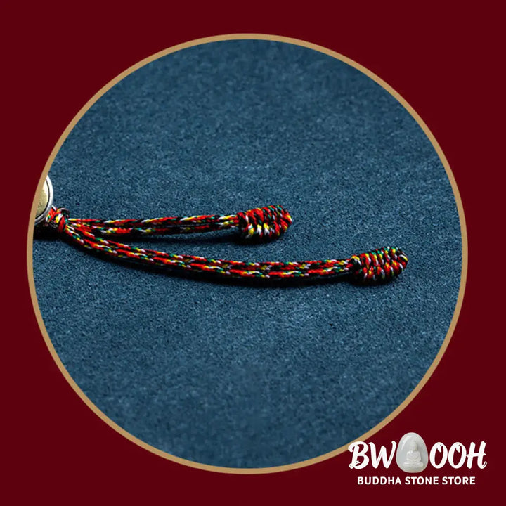 Buddha Stones Handmade 925 Sterling Silver Chinese Zodiac Natal Buddha Protection Colorful Rope Bracelet - BWOOOH