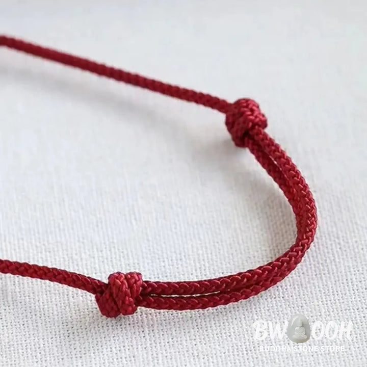 Buddha Stones Handmade 925 Sterling Silver Fu Character Safe And Well Luck Braided Bracelet - BWOOOH - Bracelet