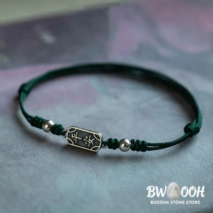 Buddha Stones Handmade 925 Sterling Silver Peace And Joy Safe Well Protection Braided Bracelet - BWOOOH - Bracelet