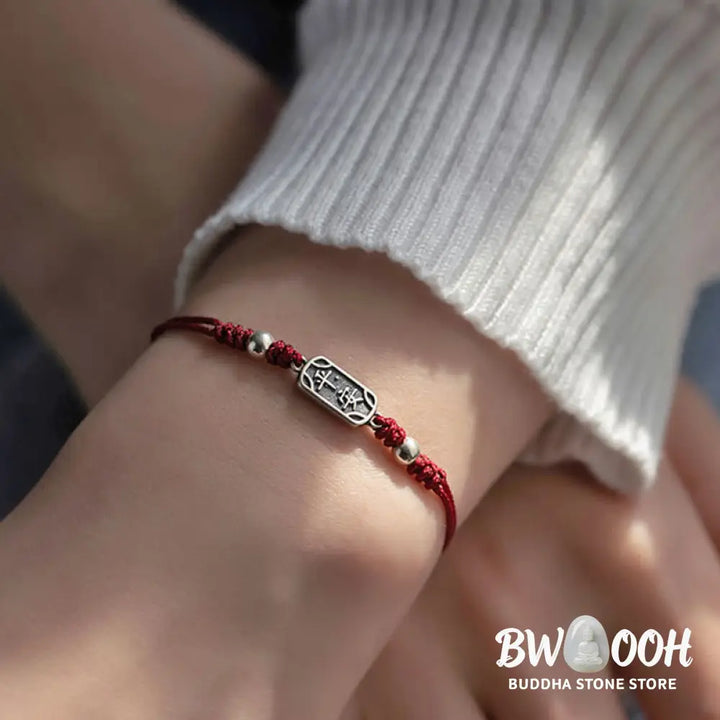 Buddha Stones Handmade 925 Sterling Silver Peace And Joy Safe Well Protection Braided Bracelet - BWOOOH - Bracelet