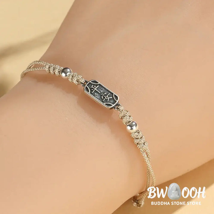 Buddha Stones Handmade 925 Sterling Silver Peace And Joy Safe Well Protection Braided Bracelet - BWOOOH - Bracelet