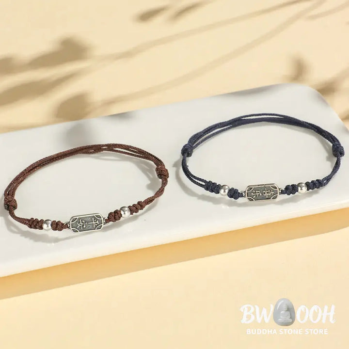 Buddha Stones Handmade 925 Sterling Silver Peace And Joy Safe Well Protection Braided Bracelet - BWOOOH - Bracelet