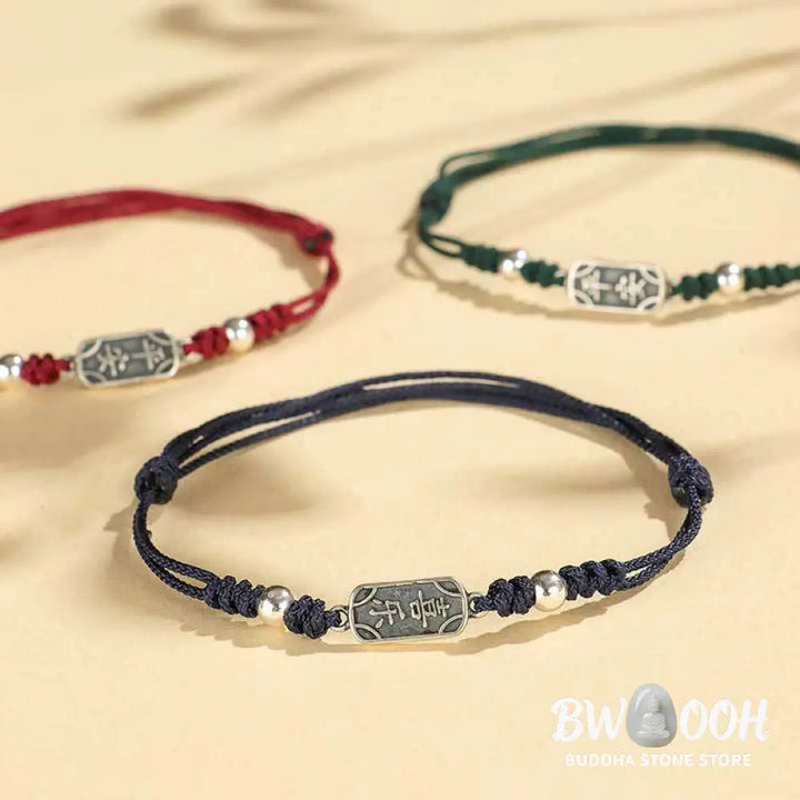 Buddha Stones Handmade 925 Sterling Silver Peace And Joy Safe Well Protection Braided Bracelet - BWOOOH - Bracelet