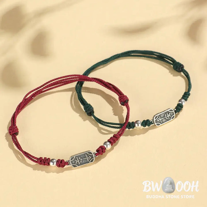 Buddha Stones Handmade 925 Sterling Silver Peace And Joy Safe Well Protection Braided Bracelet - BWOOOH - Bracelet