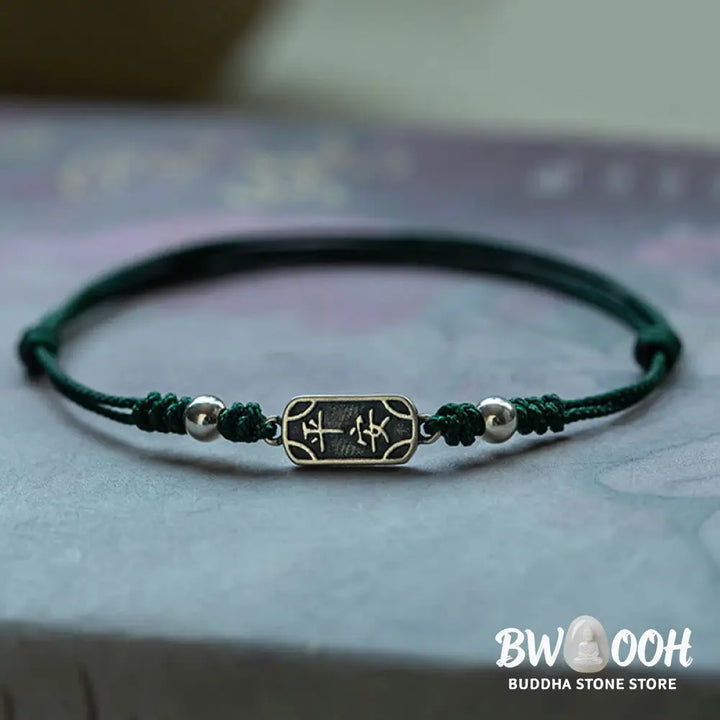 Buddha Stones Handmade 925 Sterling Silver Peace And Joy Safe Well Protection Braided Bracelet - BWOOOH - Bracelet
