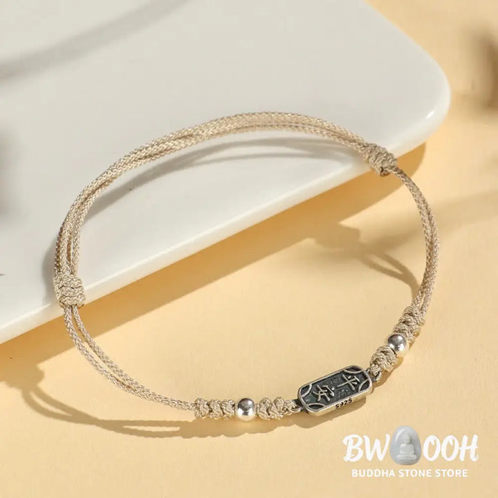 Buddha Stones Handmade 925 Sterling Silver Peace And Joy Safe Well Protection Braided Bracelet - BWOOOH - Bracelet