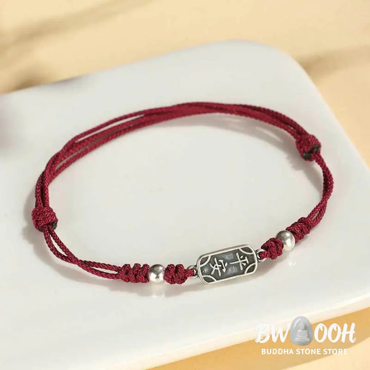 Buddha Stones Handmade 925 Sterling Silver Peace And Joy Safe Well Protection Braided Bracelet - BWOOOH - Bracelet