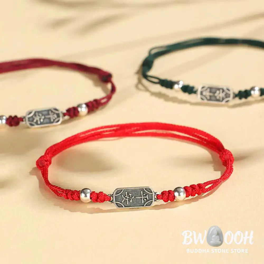 Buddha Stones Handmade 925 Sterling Silver Peace And Joy Safe Well Protection Braided Bracelet - BWOOOH - Bracelet