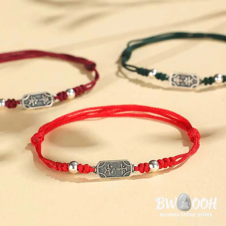 Buddha Stones Handmade 925 Sterling Silver Peace And Joy Safe Well Protection Braided Bracelet - BWOOOH - Bracelet