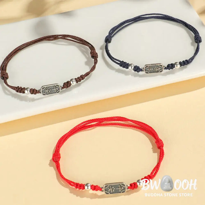Buddha Stones Handmade 925 Sterling Silver Peace And Joy Safe Well Protection Braided Bracelet - BWOOOH - Bracelet