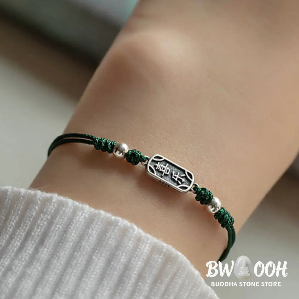 Buddha Stones Handmade 925 Sterling Silver Peace And Joy Safe Well Protection Braided Bracelet - BWOOOH - Bracelet
