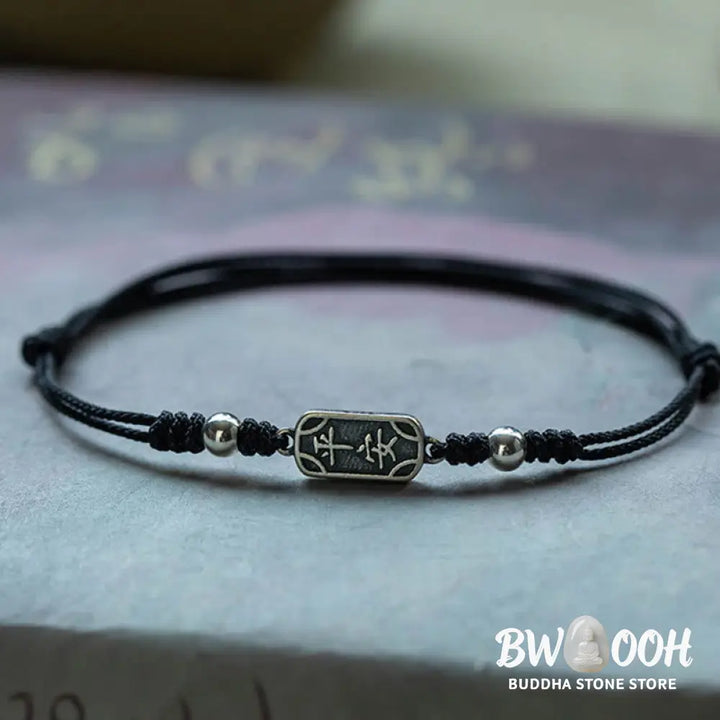 Buddha Stones Handmade 925 Sterling Silver Peace And Joy Safe Well Protection Braided Bracelet - BWOOOH - Bracelet