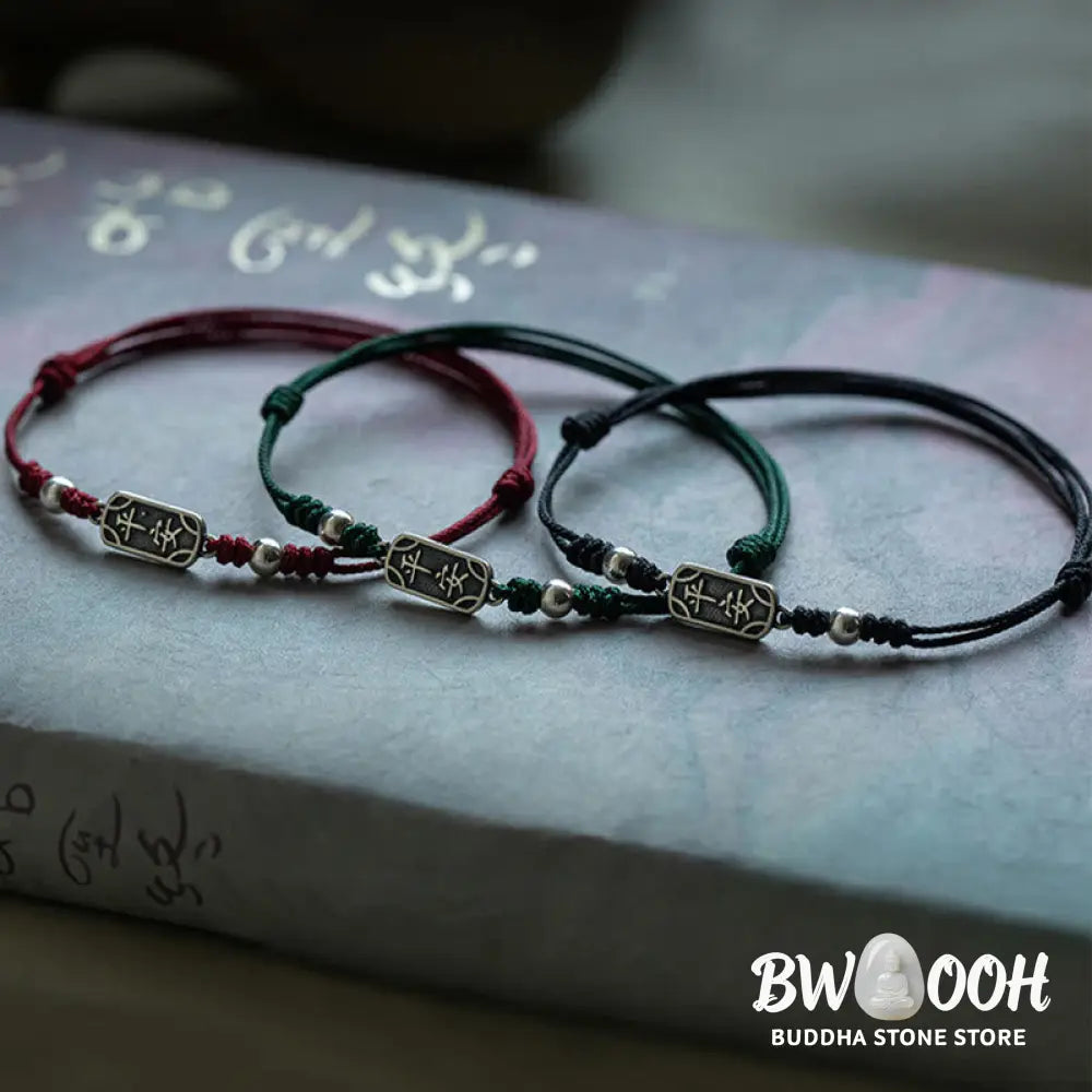 Buddha Stones Handmade 925 Sterling Silver Peace And Joy Safe Well Protection Braided Bracelet - BWOOOH - Bracelet
