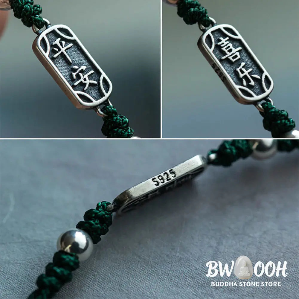 Buddha Stones Handmade 925 Sterling Silver Peace And Joy Safe Well Protection Braided Bracelet - BWOOOH - Bracelet