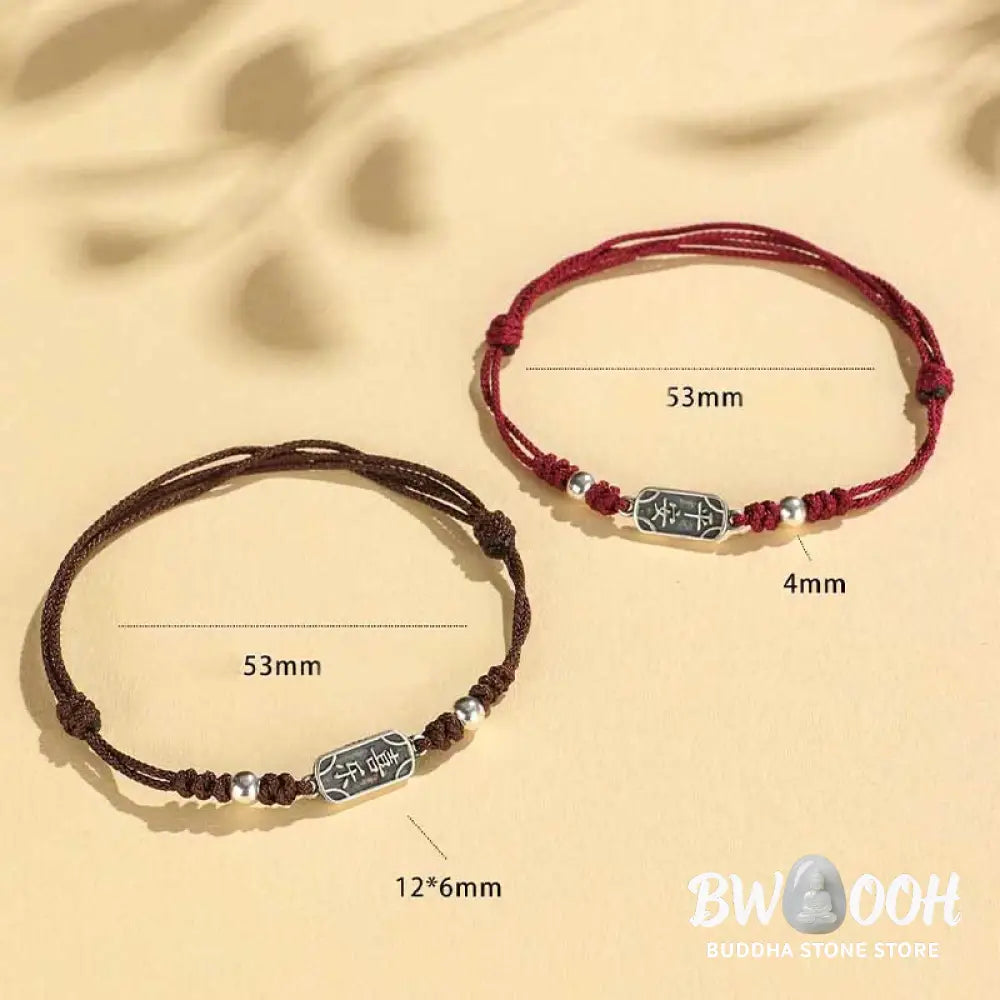 Buddha Stones Handmade 925 Sterling Silver Peace And Joy Safe Well Protection Braided Bracelet - BWOOOH - Bracelet