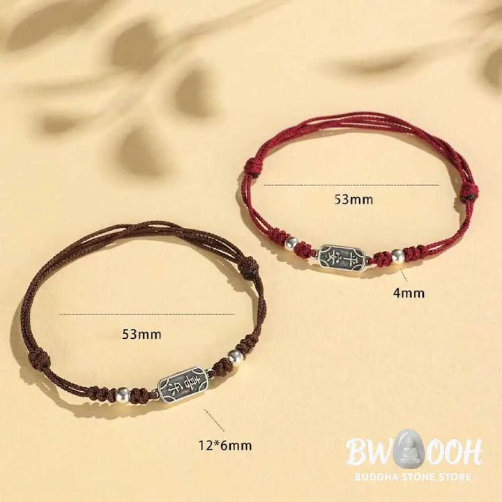 Buddha Stones Handmade 925 Sterling Silver Peace And Joy Safe Well Protection Braided Bracelet - BWOOOH - Bracelet