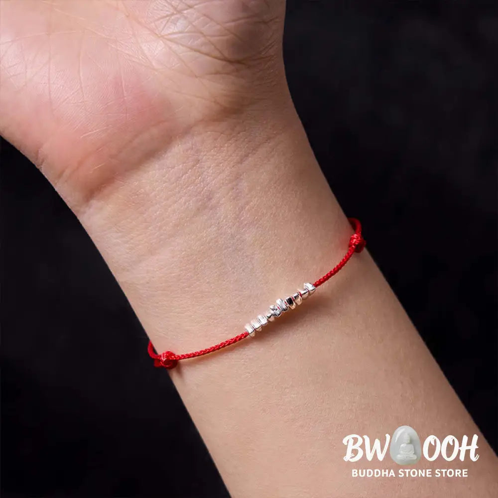Buddha Stones Handmade 925 Sterling Silver Small Pieces Protection Braided Ultra-Thin Rope Bracelet - BWOOOH - Bracelet