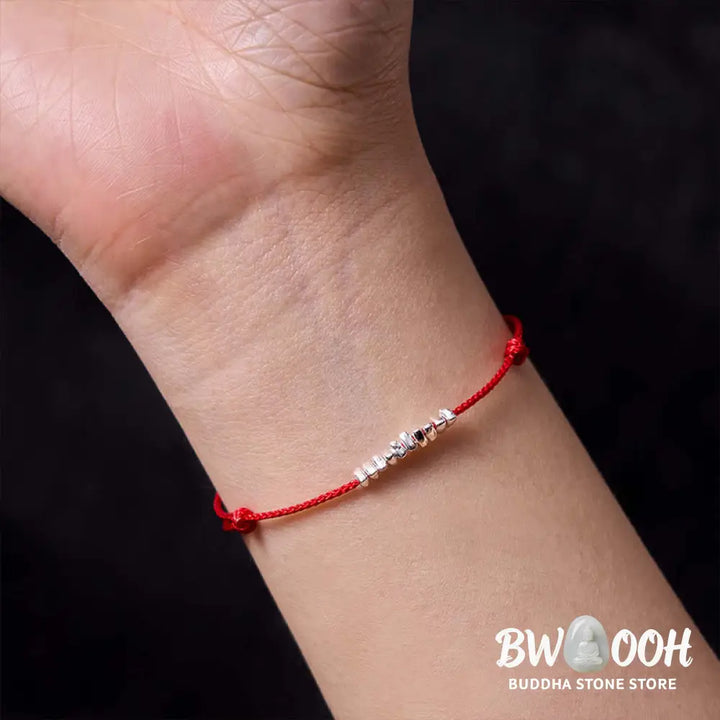 Buddha Stones Handmade 925 Sterling Silver Small Pieces Protection Braided Ultra-Thin Rope Bracelet - BWOOOH - Bracelet