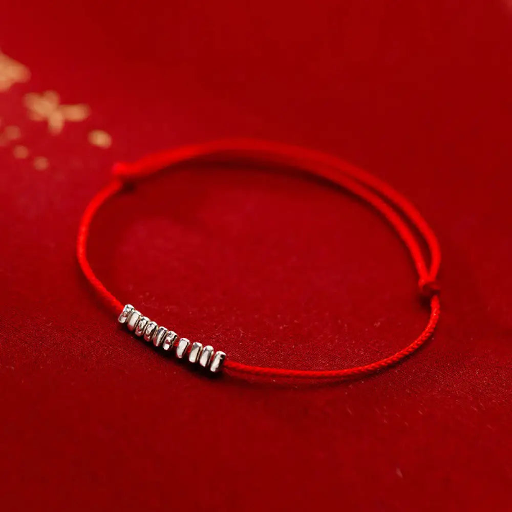 Buddha Stones Handmade 925 Sterling Silver Small Pieces Protection Braided Ultra-Thin Rope Bracelet - BWOOOH