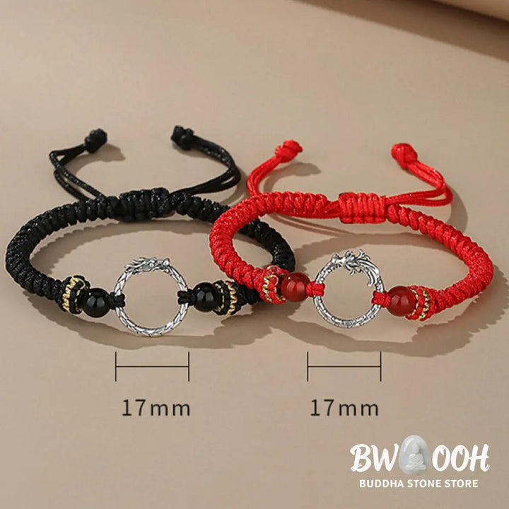 BWOOOH Handmade 925 Sterling Silver Year of the Dragon Phoenix Peace Buckle Luck Couple | spiritual healing bracelet
