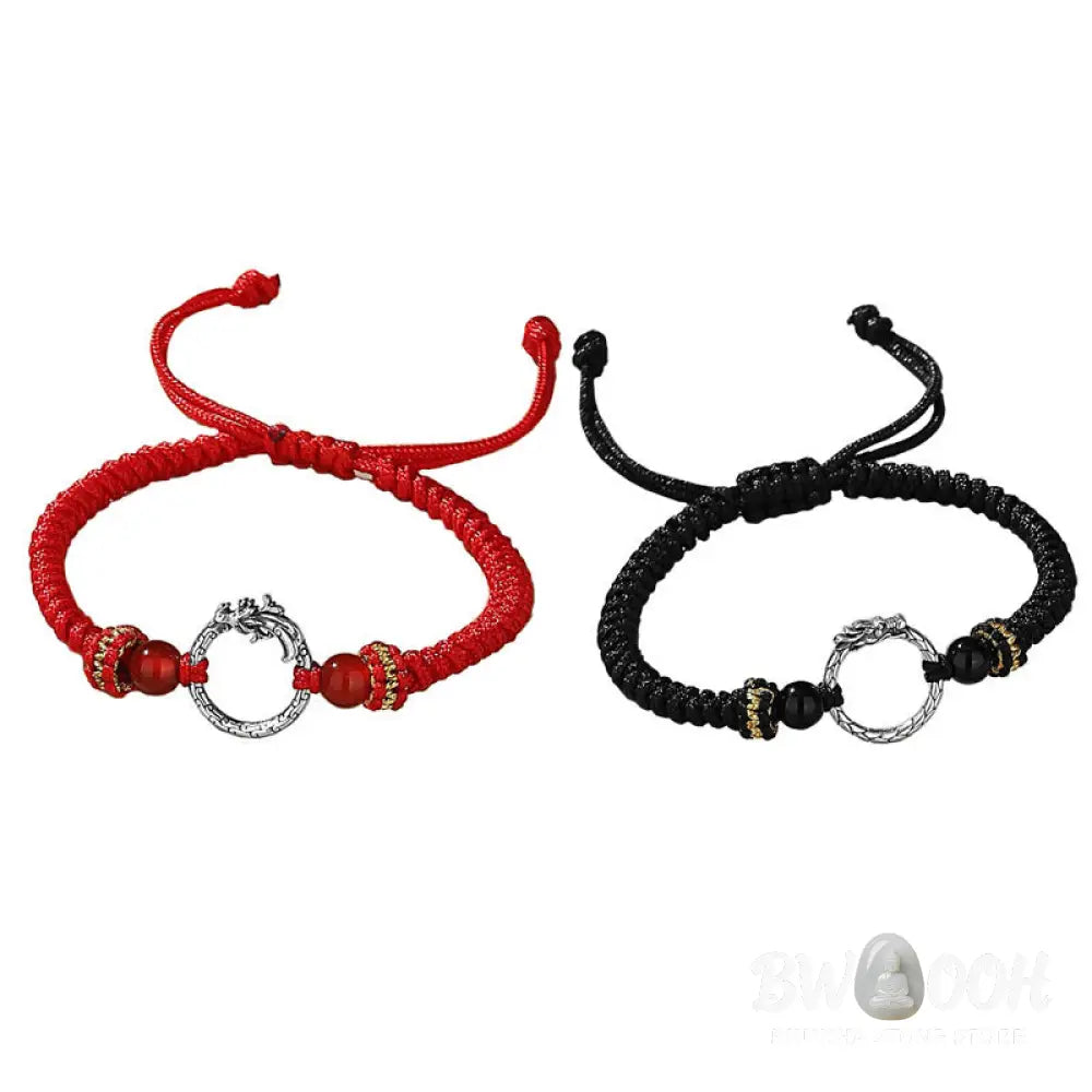 BWOOOH Handmade 925 Sterling Silver Year of the Dragon Phoenix Peace Buckle Luck Couple | spiritual healing bracelet