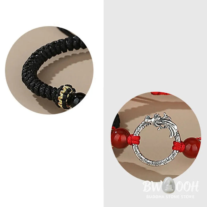 BWOOOH Handmade 925 Sterling Silver Year of the Dragon Phoenix Peace Buckle Luck Couple | spiritual healing bracelet