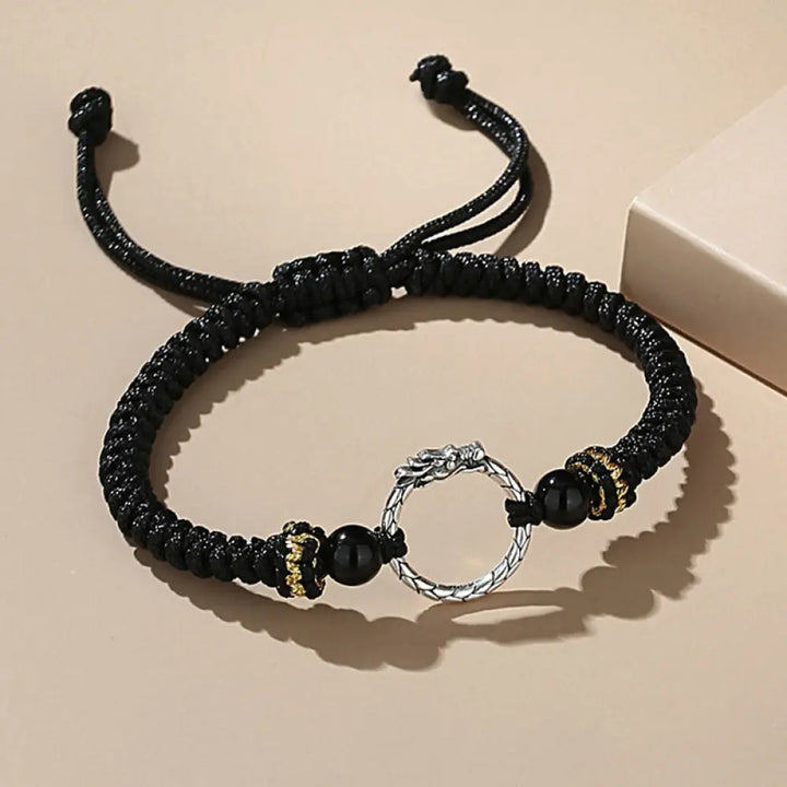 BWOOOH Handmade 925 Sterling Silver Year of the Dragon Phoenix Peace Buckle Luck Couple Bracelet