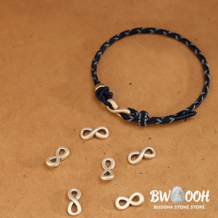 Buddha Stones Handmade 999 Sterling Silver Endless Knot Infinity Symbol Luck Rope Bracelet - BWOOOH - Bracelet
