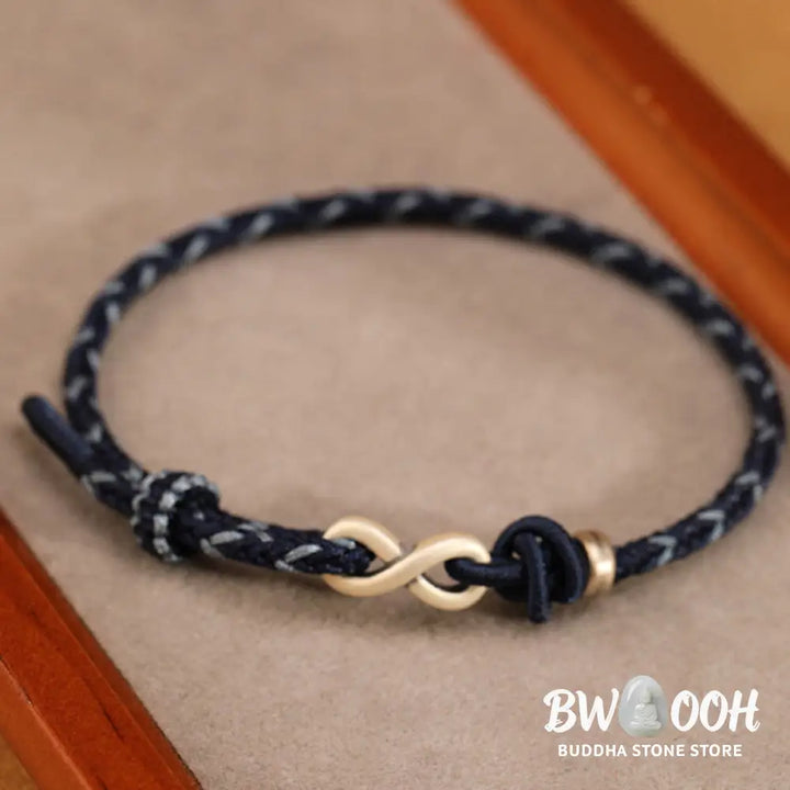 Buddha Stones Handmade 999 Sterling Silver Endless Knot Infinity Symbol Luck Rope Bracelet - BWOOOH - Bracelet