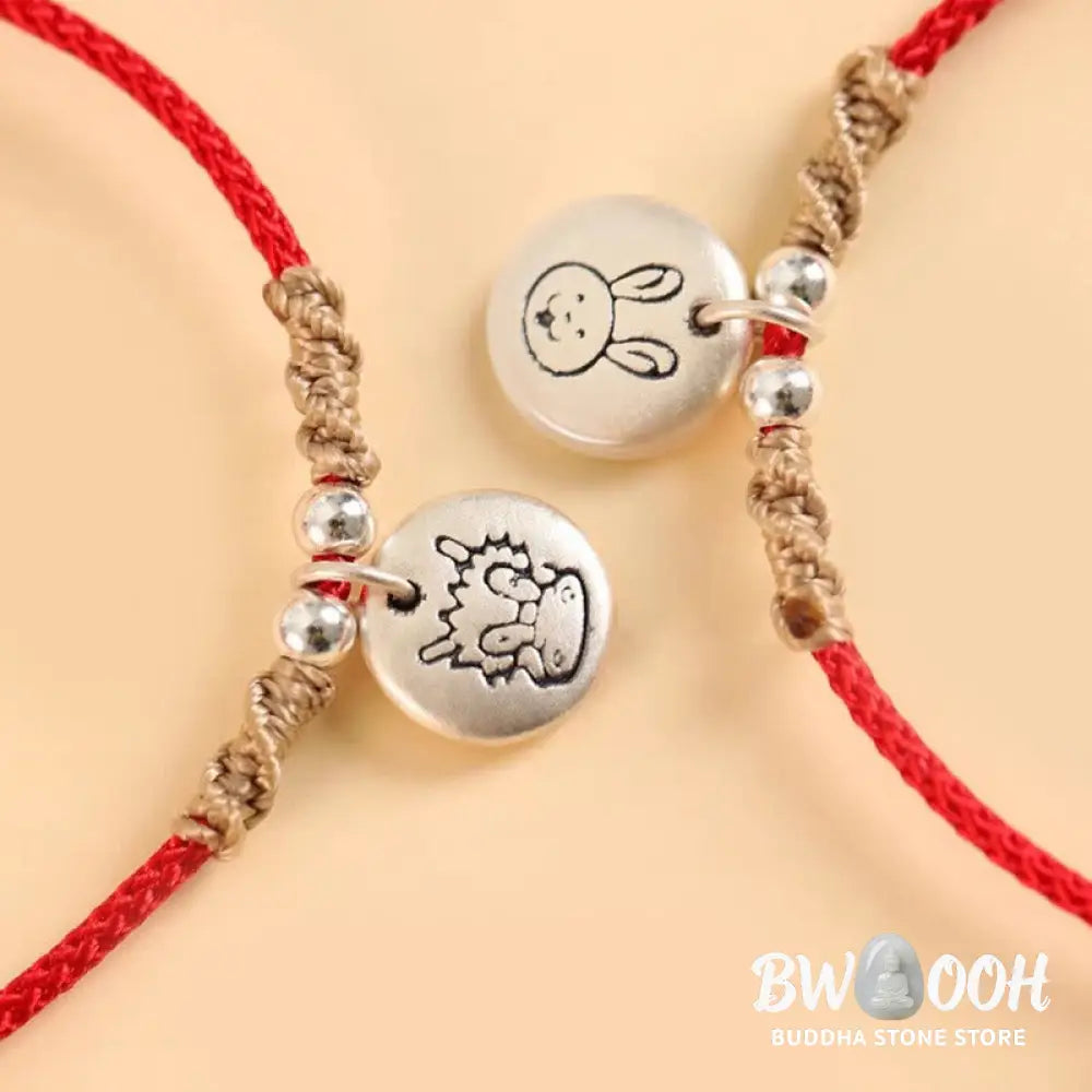 Buddha Stones Handmade 999 Sterling Silver Year of the Dragon Cute Chinese Zodiac Luck Braided Bracelet (Extra 35% Off